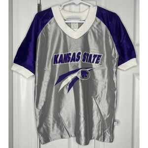 NCAA Youth Kansas State Vintage Jersey Shirt Silver‎ Purple Size 6-8 New